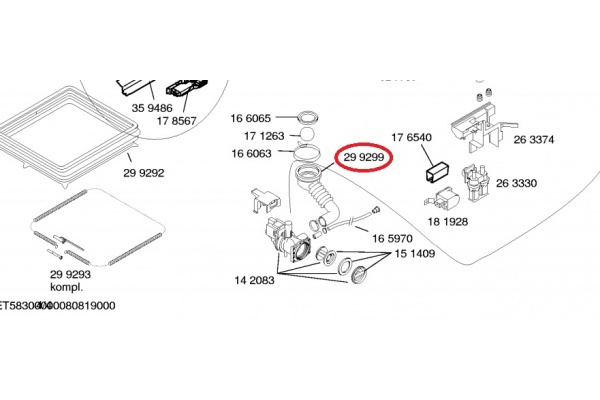 Belsőcső (üst-szivattyú között) Bosch WOL1650PL/08 mosógép alkatrész-3